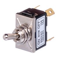 Тумблер двухполюсный, 4 контакта (on-off), на панель, с гайкой, DPDT, B067DP PST-115B