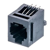 Разъём RJ-12 гнездо на плату, 6P6C, тип 3/1 TJ3/1-6P6C