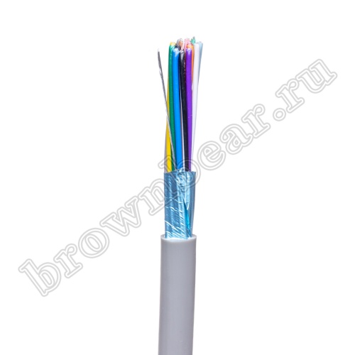 Кабель сигнальный коммуникационный 15 проводов, 26AWG, бухта 50м, экранированный, серый  фото 2