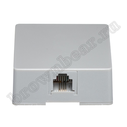 Розетка телефонная накладная одинарная RJ-11, серая  фото 6