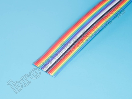 Кабель плоский, шлейф 16 проводников, шаг 1.27 мм, цветной фото 2