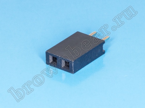 Разъем 1х2 гнездо на плату, шаг 2.54 мм фото 2