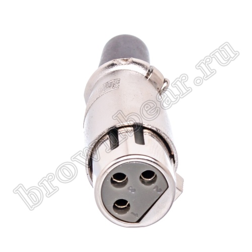 Разъём микрофонный XLR, гнездо на кабель, 3 контакта AUB-71 фото 2