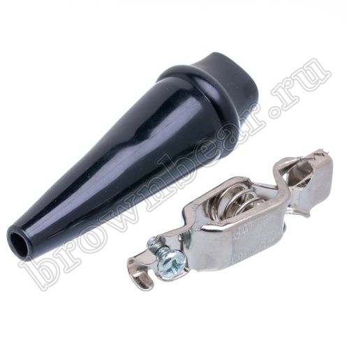 Зажим изолированный 80мм тип 'aligator', черный фото 5