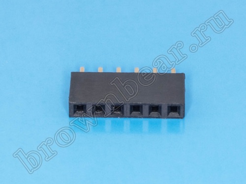 Разъем 1х6 гнездо на плату, шаг 2.54 мм фото 4