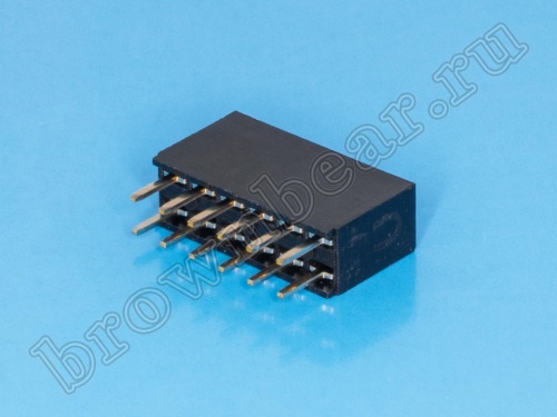 Разъем 2х6 гнездо на плату, шаг 2.54 мм фото 3