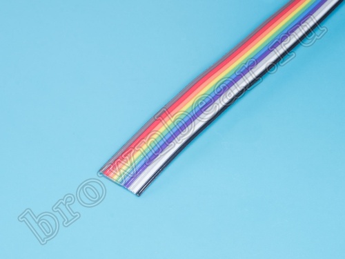 Кабель плоский, шлейф 10 проводников, шаг 1.27 мм, цветной фото 2