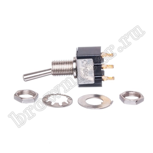 Тумблер однополюсный, 3 контакта (on-on), на панель, с гайкой, SPDT, B069B PST-11A фото 4