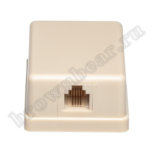 Розетка телефонная накладная одинарная RJ-11, бежевая  фото 4