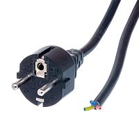 Кабель (шнур) питания 220В IEC320, CEE7/7, с вилкой на одном конце, черный, 10A (3x0.75мм²), 1.8 метра