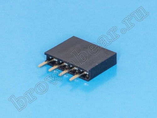 Разъем 1х4 гнездо на плату, шаг 2.54 мм фото 3