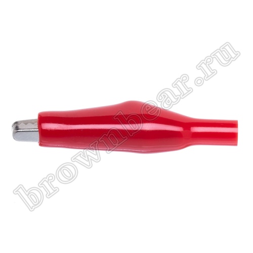 Зажим изолированный 43мм тип 'aligator', красный фото 7