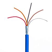 Кабель синий 4 провода экранированный сигнальный