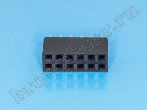 Разъем 2х6 гнездо на плату, шаг 2.54 мм фото 4