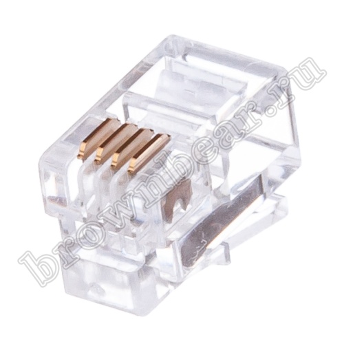 Разъём RJ-10 (4P4C), вилка на телефонный кабель TP-4P4C