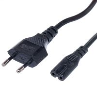 Кабель (шнур) питания 220В CEE7/16 - C7, для аудиотехники, черный, 2.5А, 1,8м