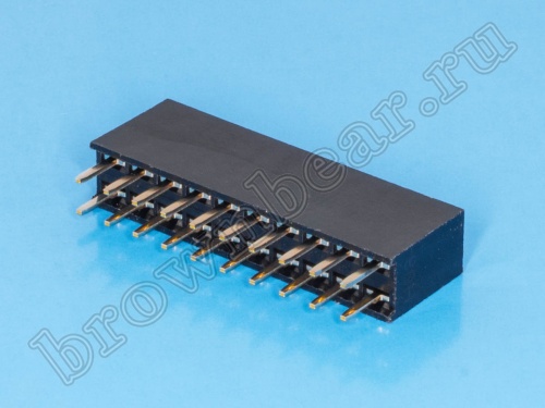 Разъем 2х10 гнездо на плату, шаг 2.54мм фото 3