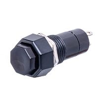 Кнопка без фиксации, восьмиугольная на блок, НР, 220В, черная PSW-6A-B