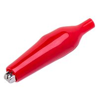 Зажим изолированный 62мм тип 'aligator', красный