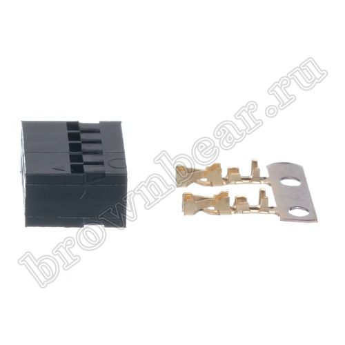 Разъем 2х5 гнездо на кабель, шаг 2мм, с контактами фото 3