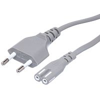 Кабель (шнур) питания 220В CEE7/16 - C7, для аудиотехники, серый, 2.5А, 1,8м