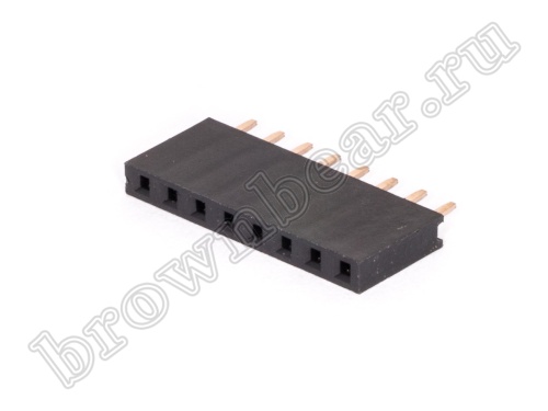 Разъем 1х8 гнездо на плату, шаг 2.54 мм