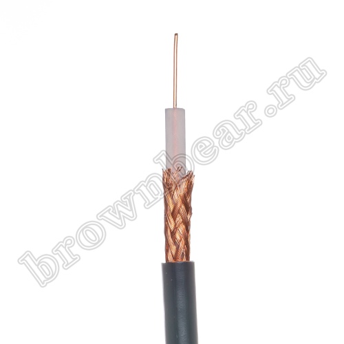 Кабель коаксиальный RG59, 75 Ом, бухта 100 м, черный PCnet