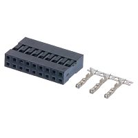 Разъем 2х9 гнездо на кабель, шаг 2.54мм, с контактами