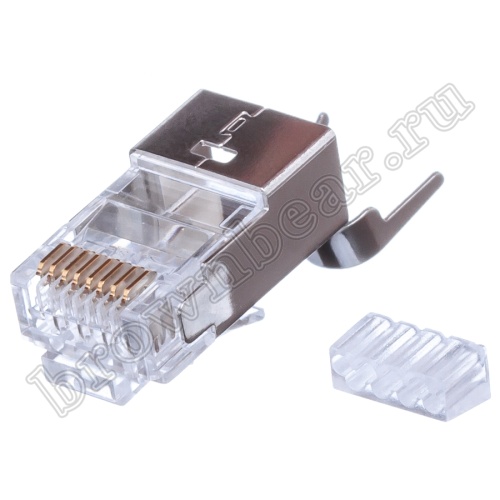 Разъём RJ-45 (8P8C) со вставкой, вилка под экранированную витую пару 6 категории TPS6-8P8C-S2