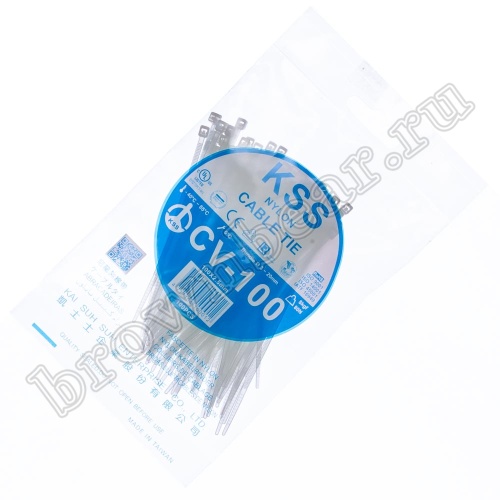 Стяжка (хомут) нейлоновая 100 x 2.5 мм, белая, упаковка 100 шт. CV-100 фото 5