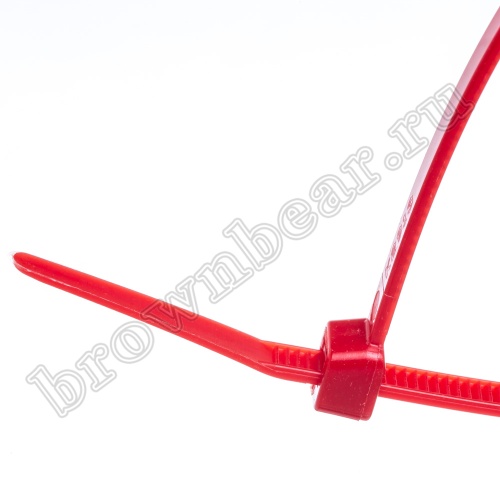 Стяжка (хомут) нейлоновая 280 x 4.8 мм, красная, упаковка 100 шт. CV-280SR фото 2
