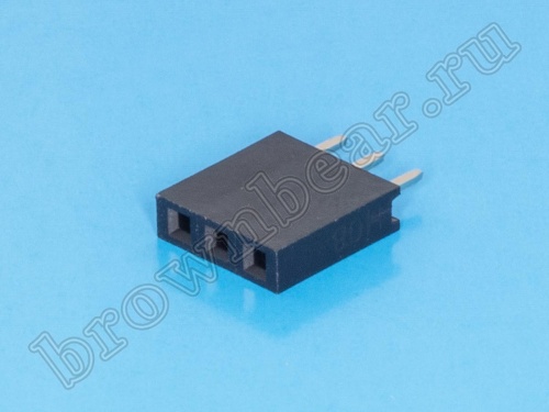 Разъем 1х3 гнездо на плату, шаг 2.54 мм фото 2