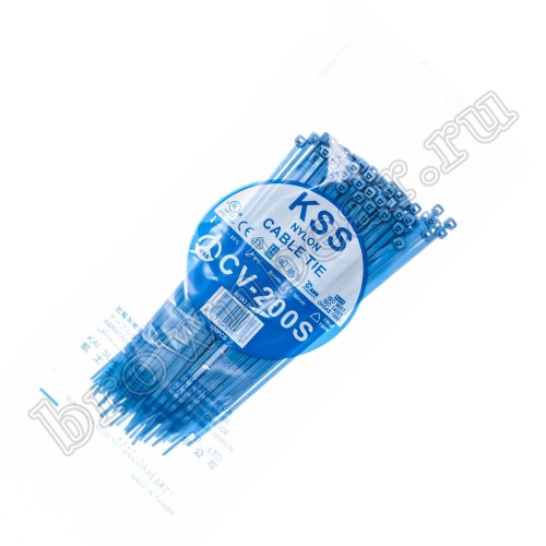 Стяжка (хомут) нейлоновая 200 х 3.2 мм, синяя, упаковка 100 шт. CV-200SBL фото 5