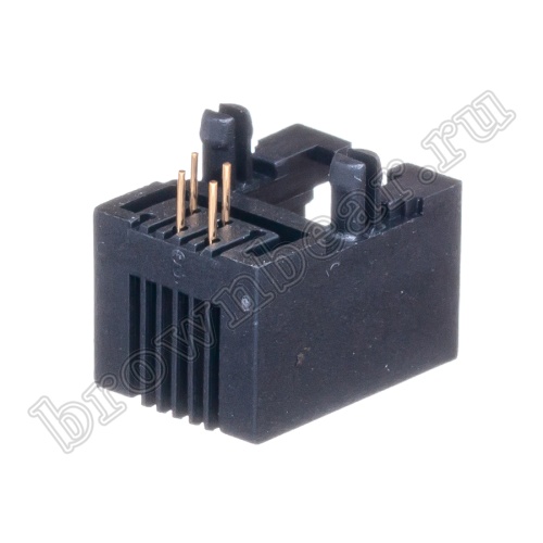 Разъём RJ-11 гнездо на плату, 6P4C, тип 4 TJ4-6P4C фото 3