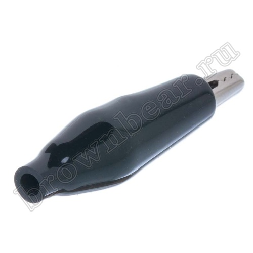 Зажим изолированный 37мм тип 'aligator', черный фото 2