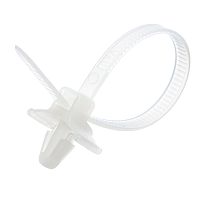 Стяжка (хомут) нейлоновая 130 x 4.8 мм с крепежным пистоном, белая, упаковка 100 шт. PWV-130