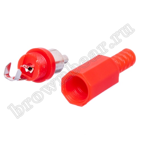 Разъем RCA-тюльпан, вилка на кабель, красный RPC-1-R фото 6