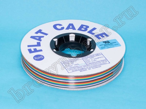 Кабель плоский, шлейф 20 проводников, шаг 1.27 мм, цветной фото 3