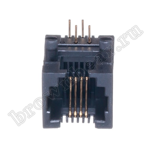 Разъём RJ-11 гнездо на плату, 6P4C, тип 4 TJ4-6P4C фото 9