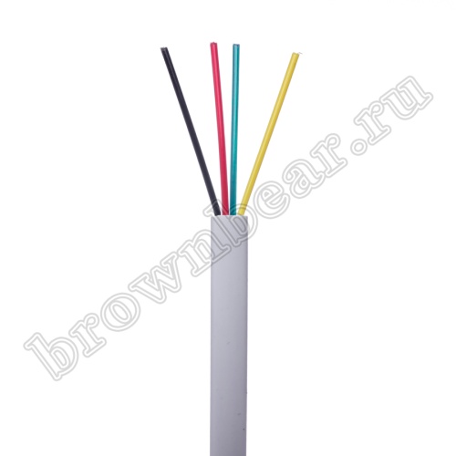 Кабель телефонный 4 жилы, бухта 100м, серый PCnet