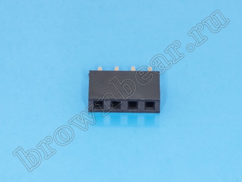 Разъем 1х4 гнездо на плату, шаг 2.54 мм фото 4