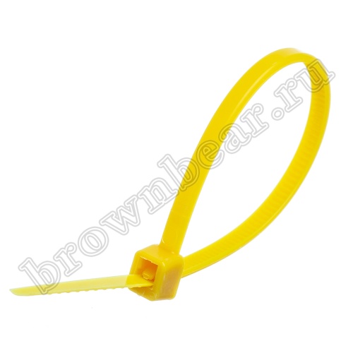 Стяжка (хомут) нейлоновая 100 x 2.5 мм, желтая, упаковка 100 шт. CV-100-Y