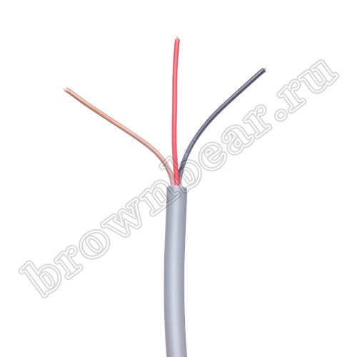 Кабель сигнальный коммуникационный 3 провода, 28AWG, бухта 50м, неэкранированный, серый 