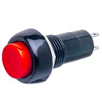 Кнопка без фиксации, круглая на блок, НР, 220В, красная PSW-6M-R