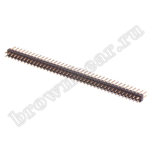 Разъем штыревой двухрядный на плату, 2х40, шаг 2.54мм фото 2