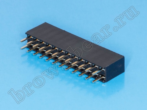 Разъем 2х12 гнездо на плату, шаг 2.54мм фото 3