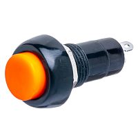 Кнопка с фиксацией, круглая на блок, НР, 220В, оранжевая PSW-6FM-O