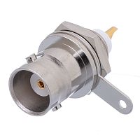 Разъем BNC Amphenol, гнездо на приборный блок, под пайку 112424