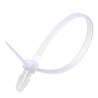 Стяжка (хомут) нейлоновая 155 x 3.5 мм с крепежным пистоном, белая, упаковка 100 шт. PCV-155