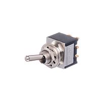 Тумблер двухполюсный, 6 контактов (on-on), на панель, с гайкой, DPDT, B069E PST-22A